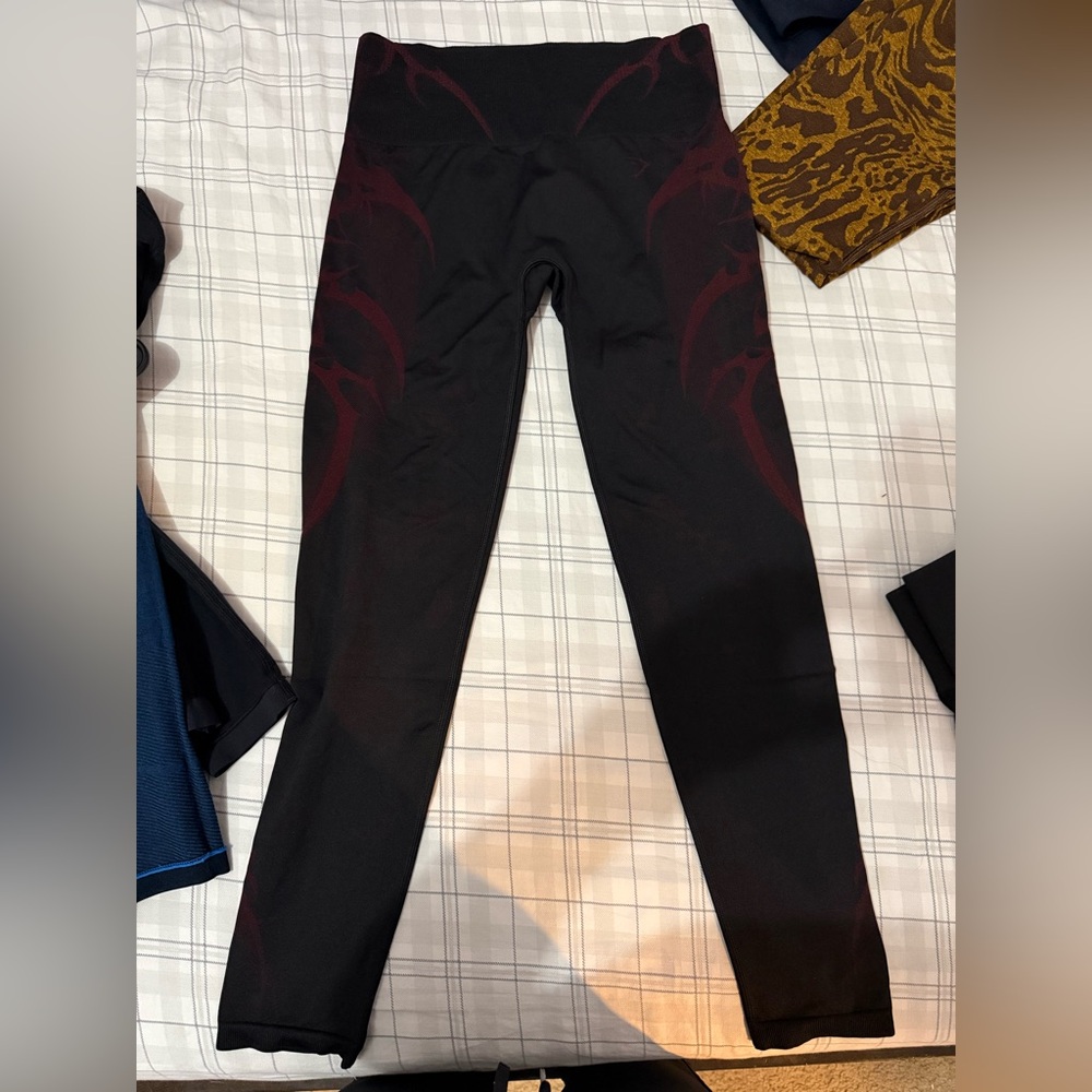 Gymshark Black and Red Leggings